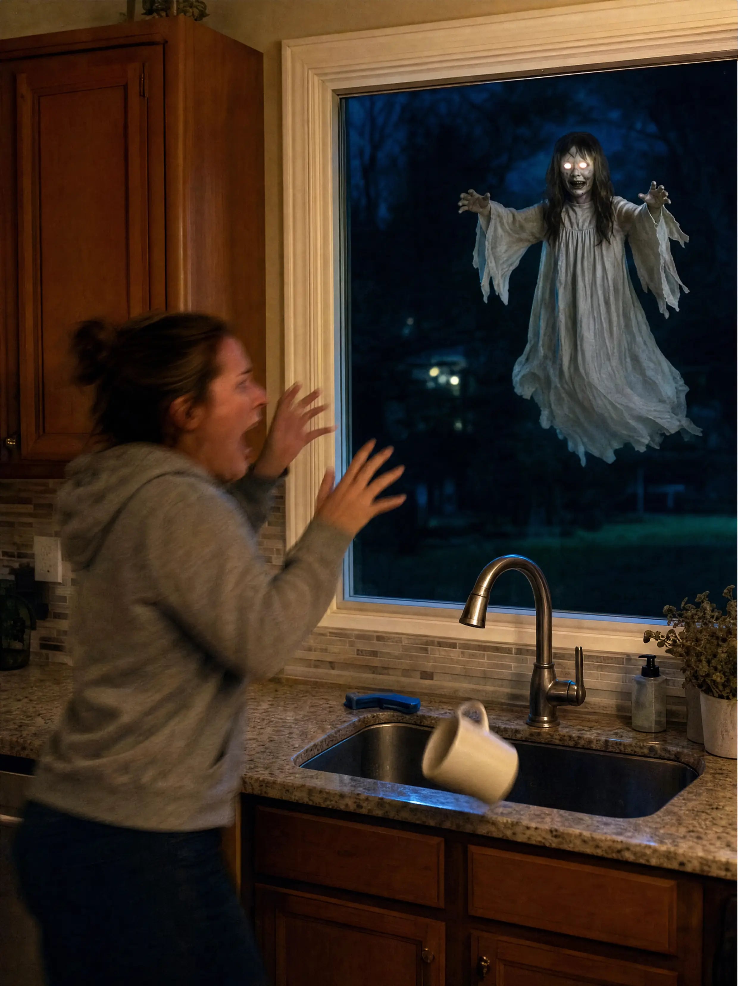 Fly the ghost in a clear outdoor space